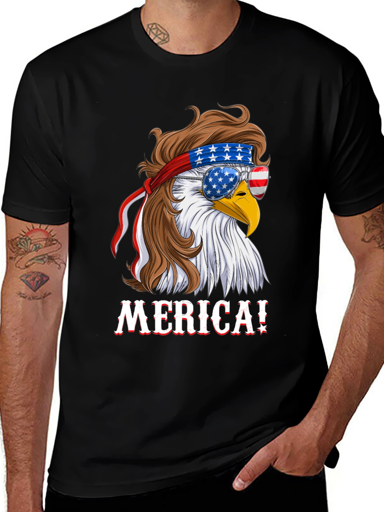 American Eagle T-Shirt Patriotic Merica Design
