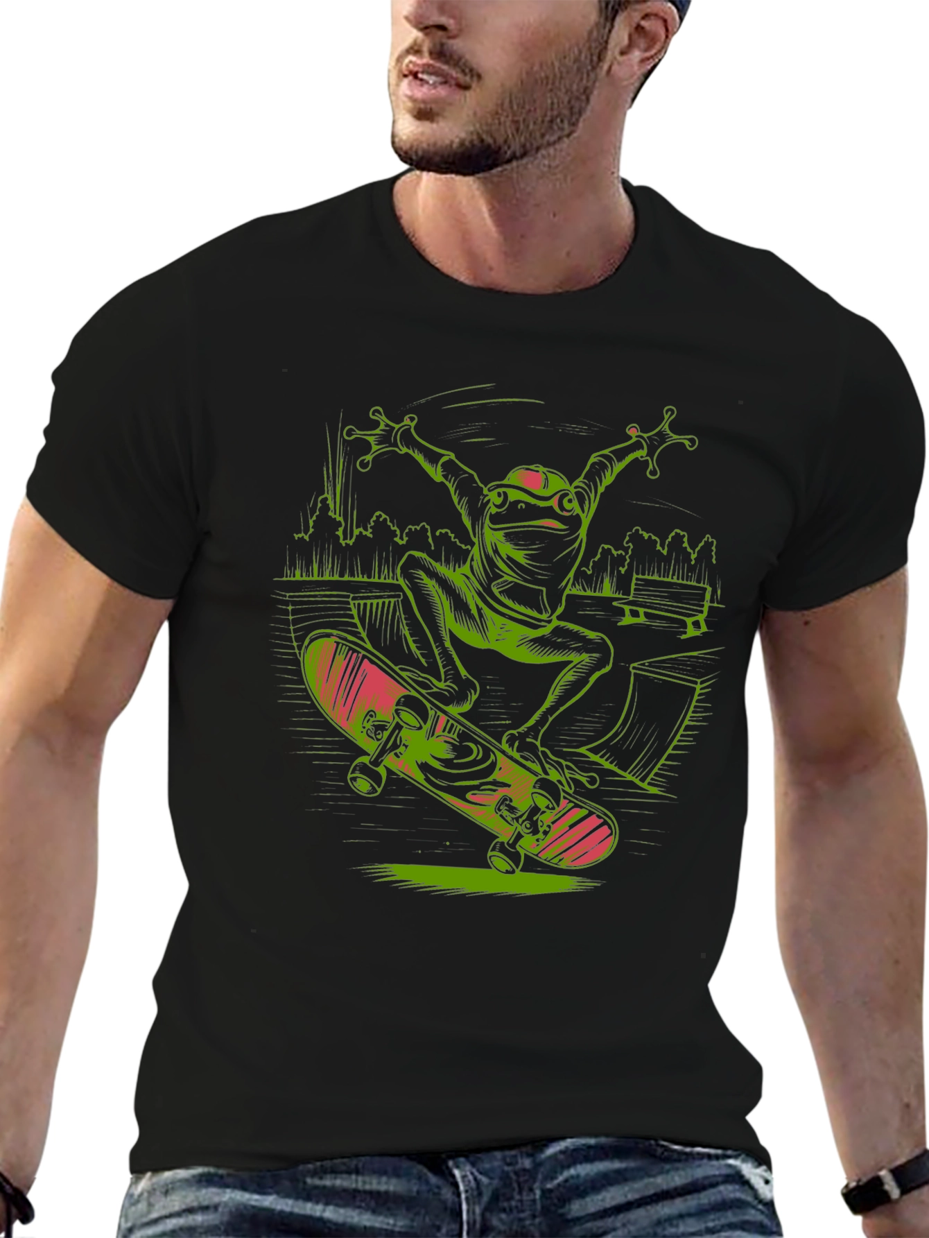 Frog Skateboard T-Shirt - Radical Reptile Style