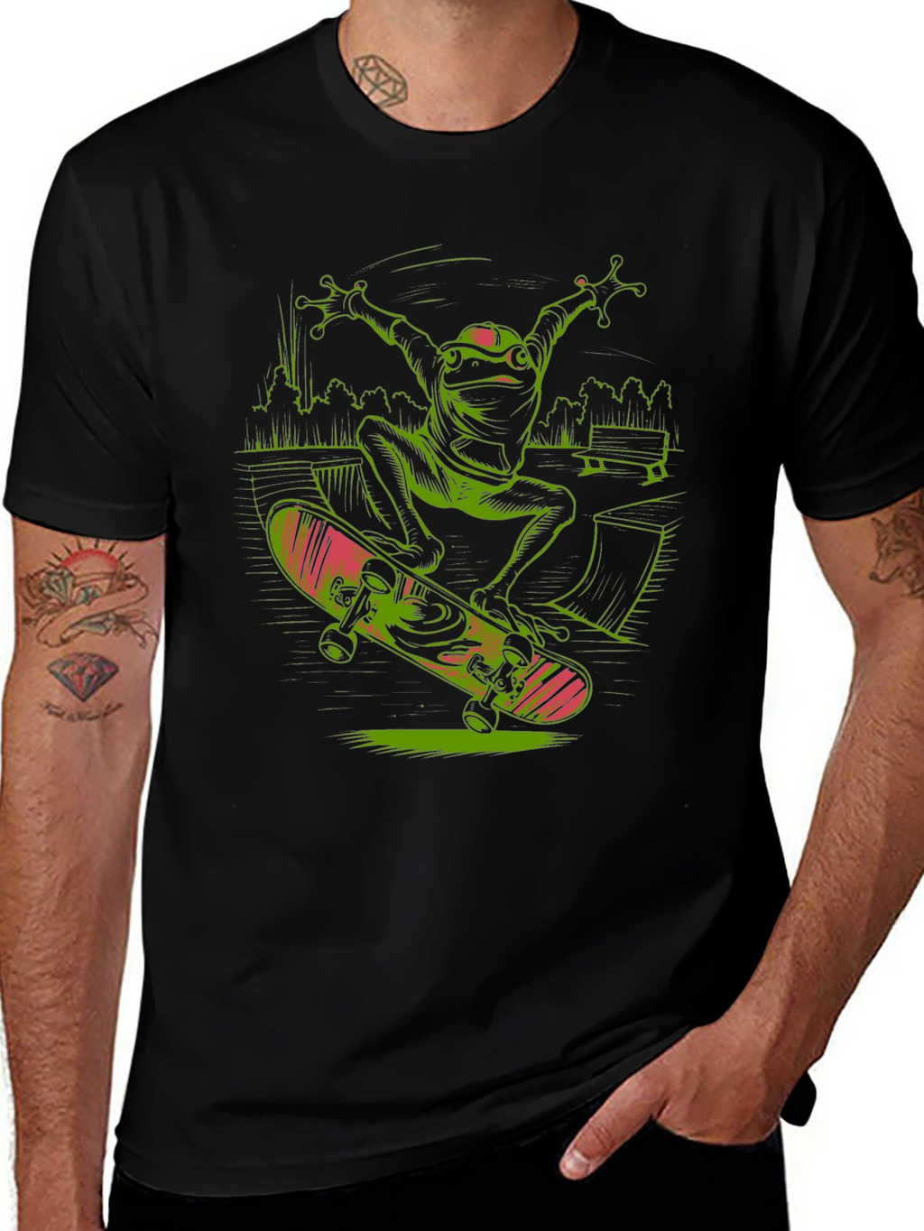 Frog Skateboard T-Shirt - Radical Reptile Style