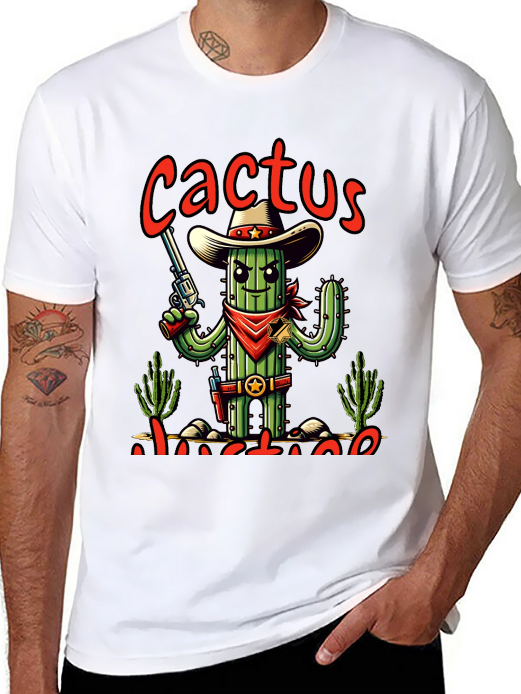 Cactus Justice Graphic Tee - Western Style