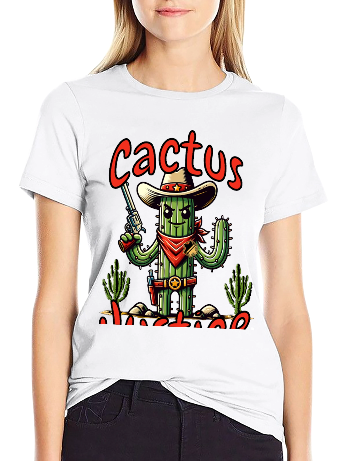 Cactus Justice Graphic Tee - Western Style