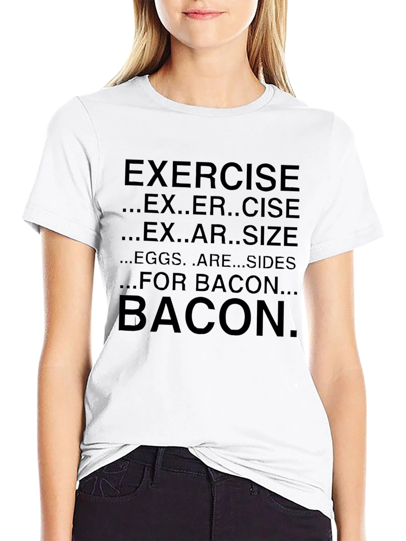 Bacon Lovers T-Shirt Funny Exercise Quote