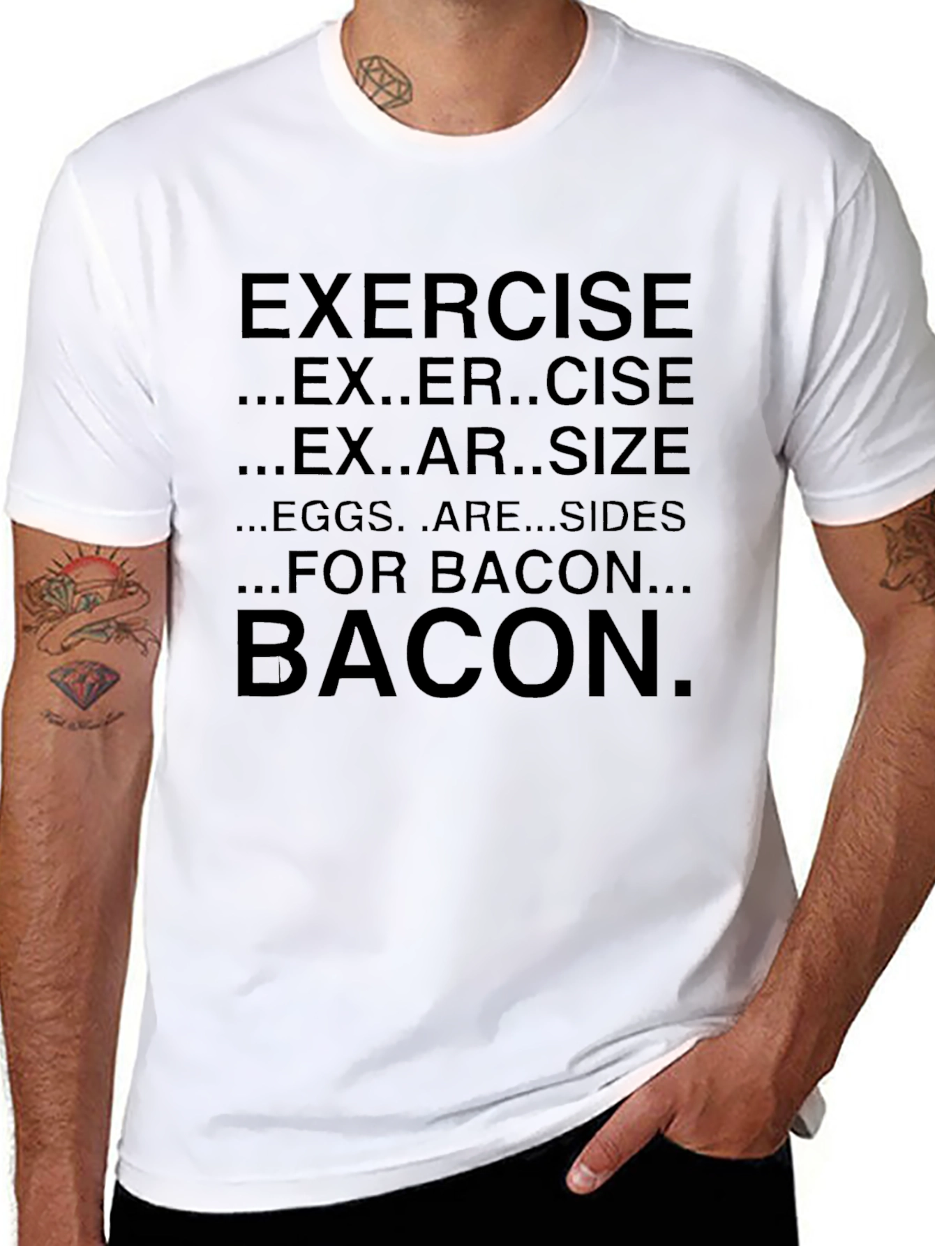 Bacon Lovers T-Shirt Funny Exercise Quote