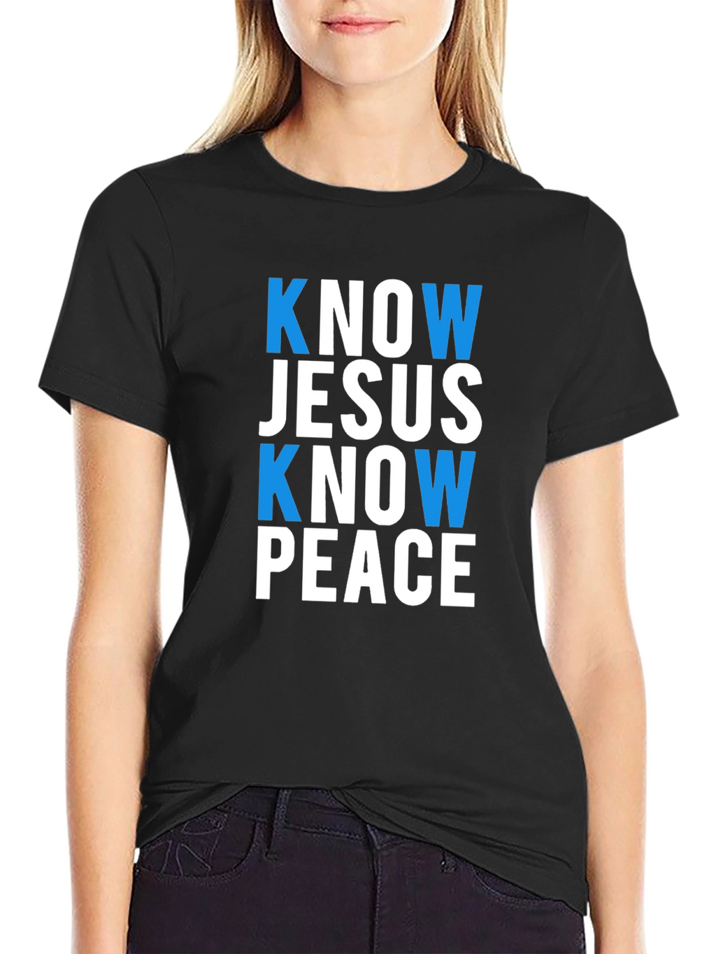 Know Jesus Know Peace Black T-Shirt