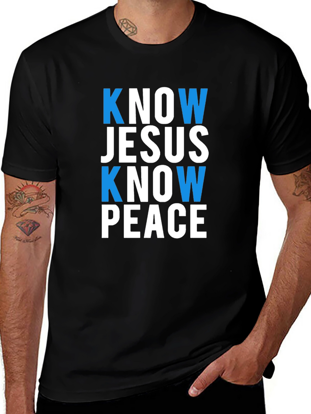 Know Jesus Know Peace Black T-Shirt
