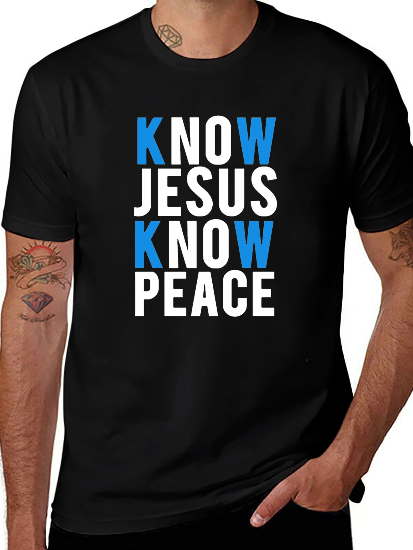 Know Jesus Know Peace Black T-Shirt