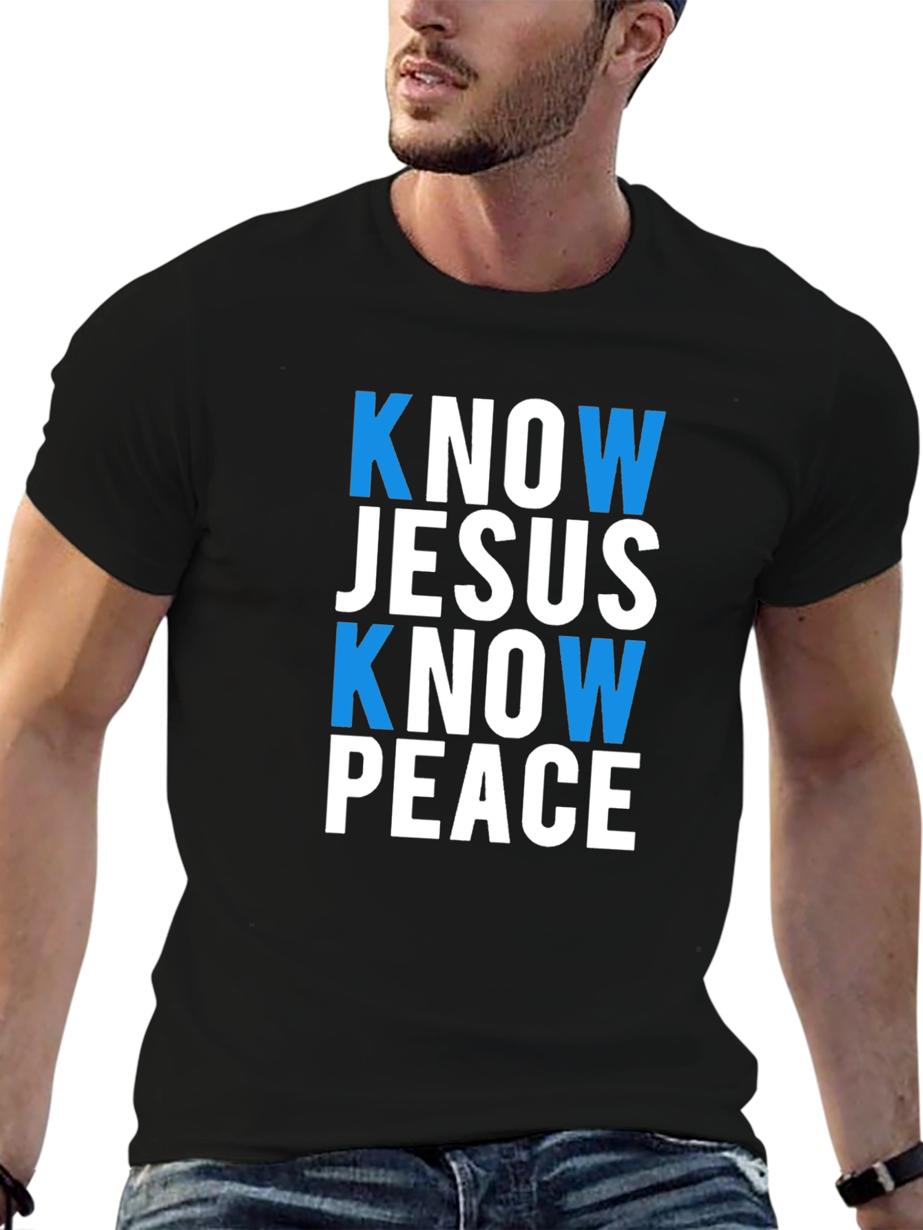 Know Jesus Know Peace Black T-Shirt
