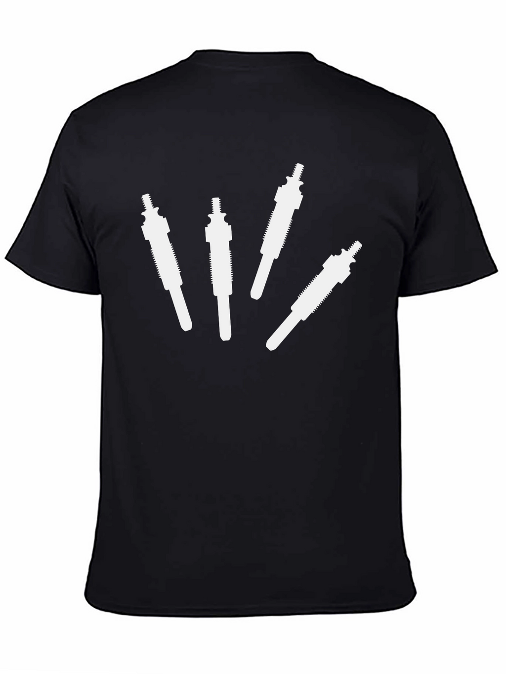 Cool Black T-Shirt with Spark Plug Design