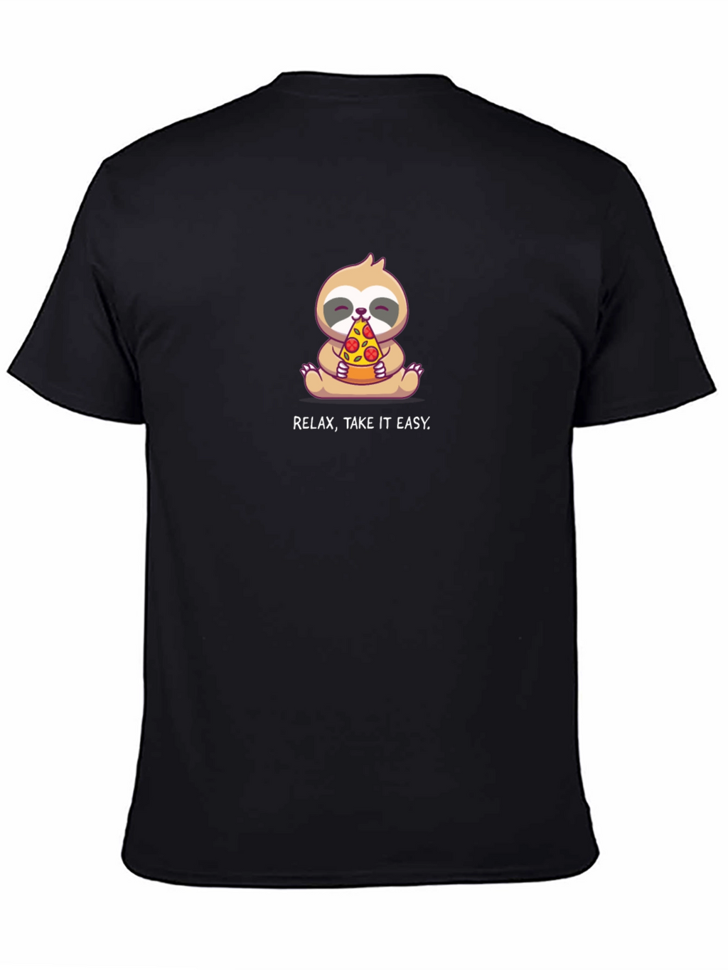 Relax Take It Easy Sloth Pizza T-Shirt