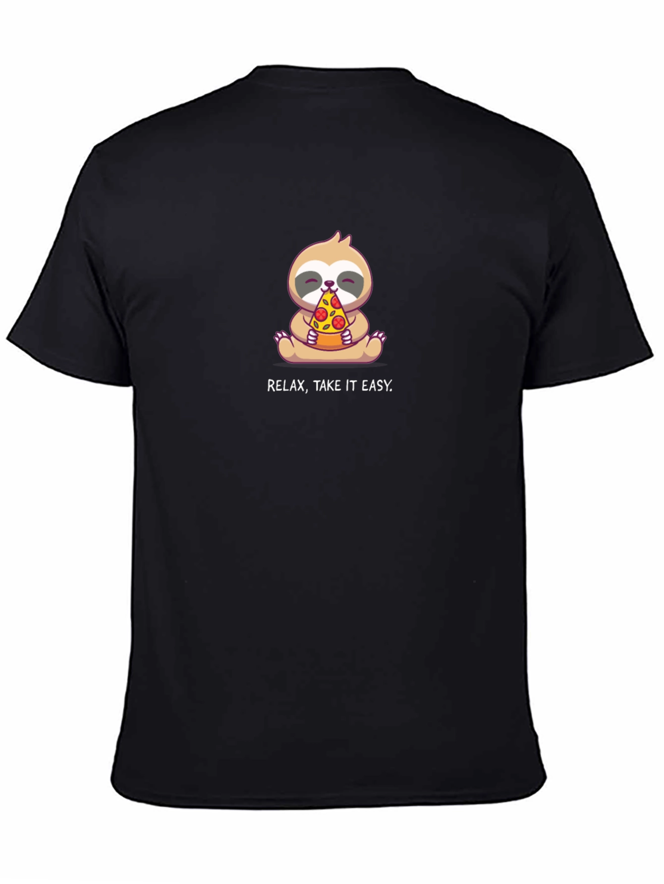 Relax Take It Easy Sloth Pizza T-Shirt