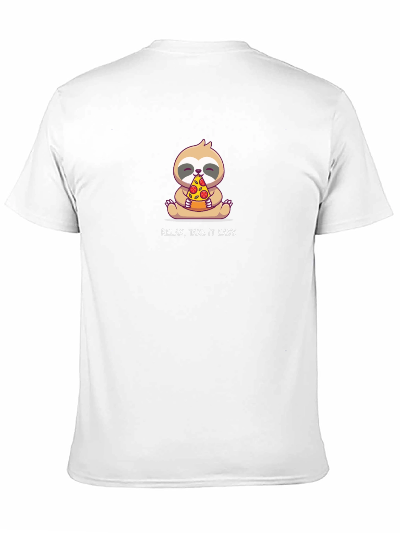 Relax Take It Easy Sloth Pizza T-Shirt
