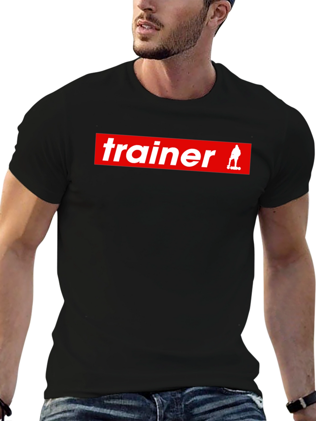 Trainer Graphic Tee - Black Cotton T-Shirt