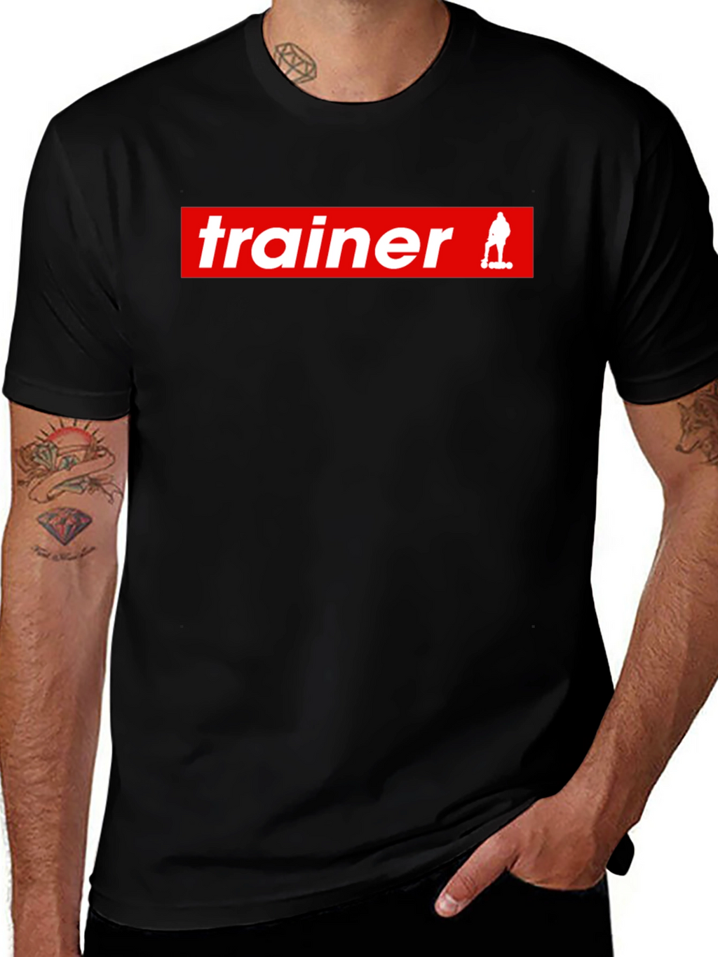 Trainer Graphic Tee - Black Cotton T-Shirt