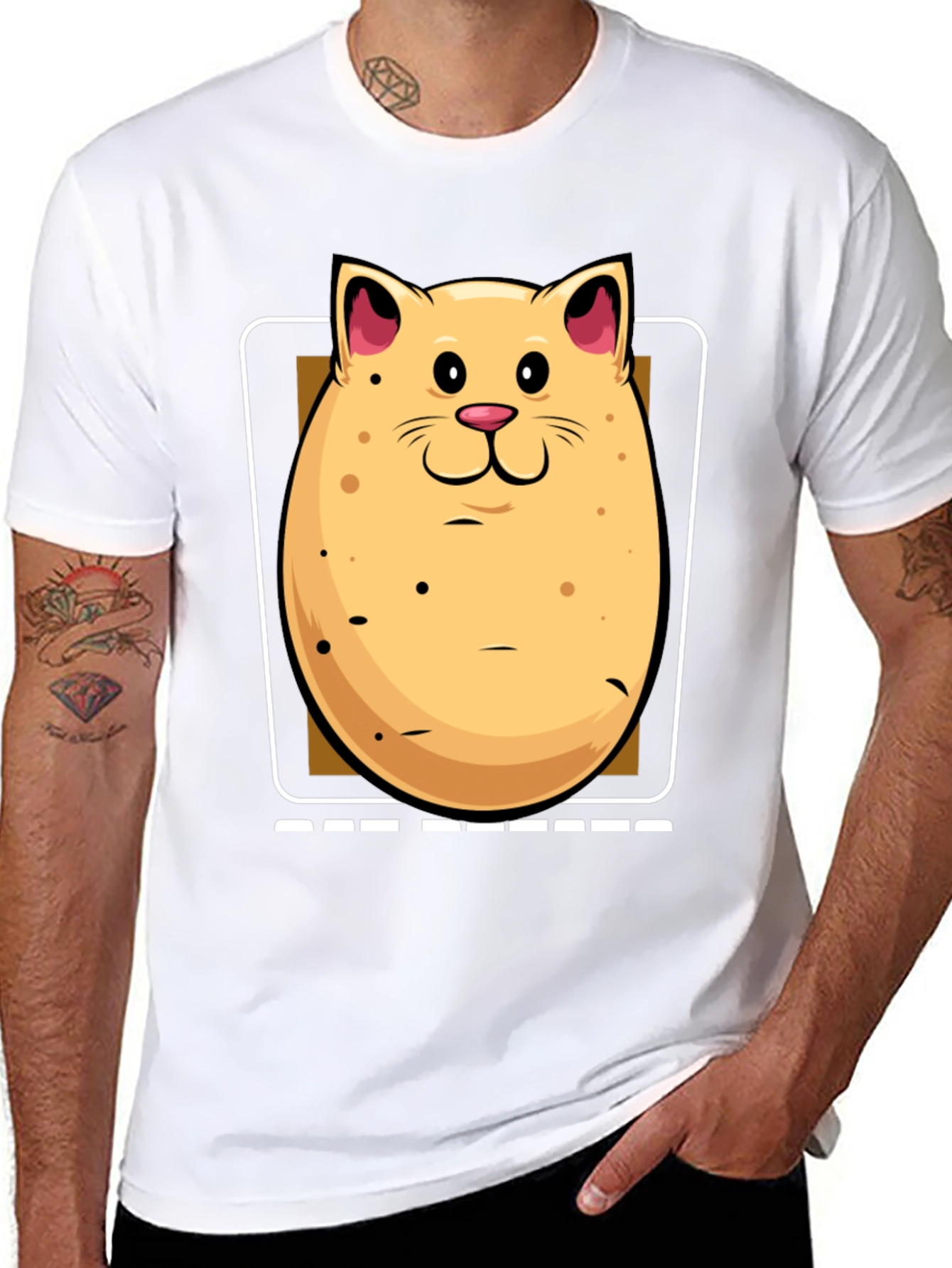 Potato Cat Graphic Tee - Funny & Unique T-Shirt