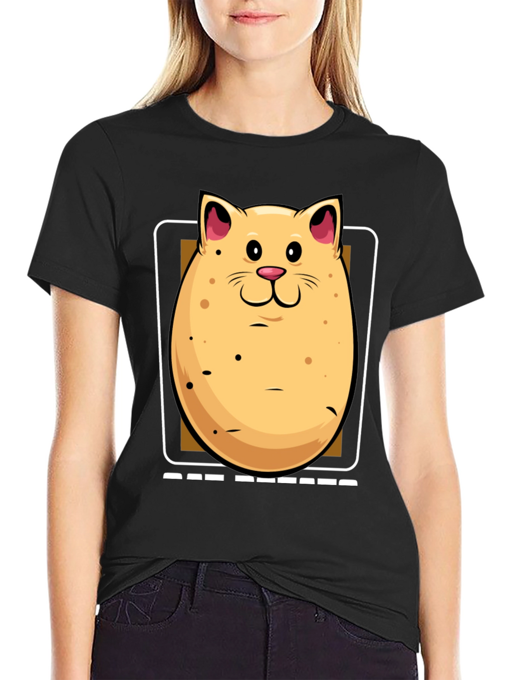 Potato Cat Graphic Tee - Funny & Unique T-Shirt