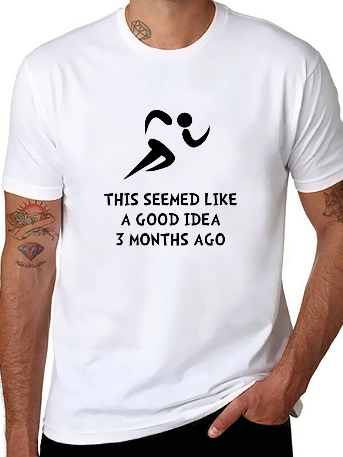 Funny Running T-Shirt: Good Idea 3 Months Ago