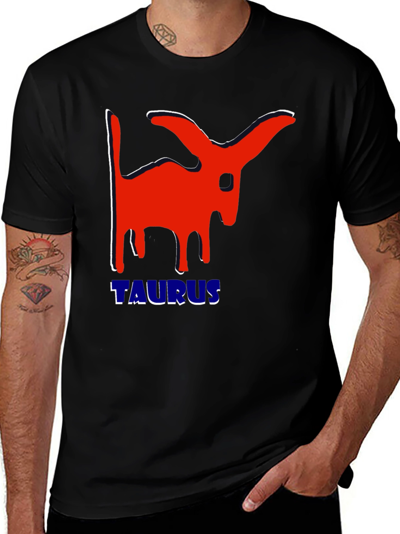 Taurus Zodiac Sign Graphic T-Shirt - Black