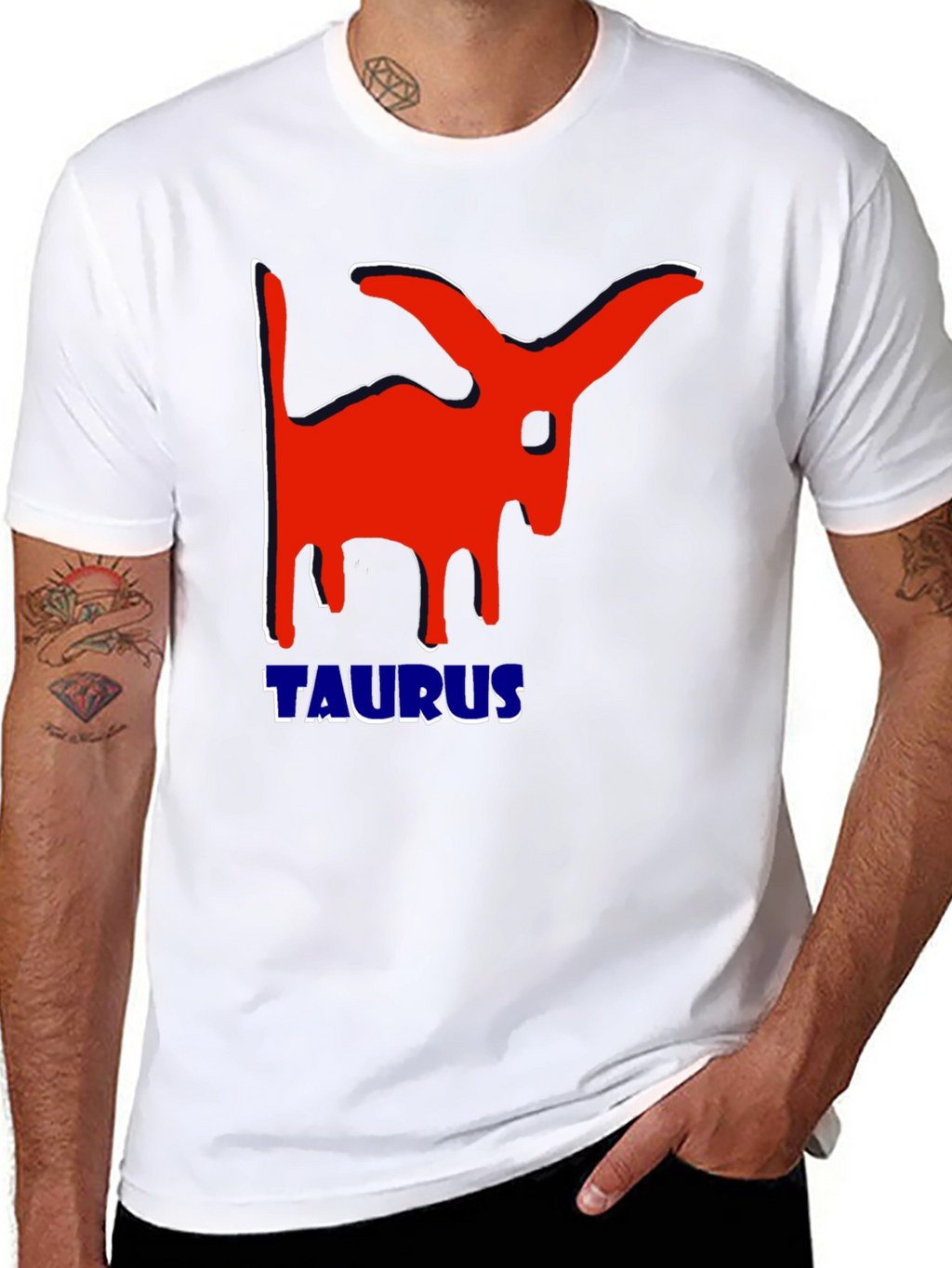 Taurus Zodiac Sign Graphic T-Shirt - Black