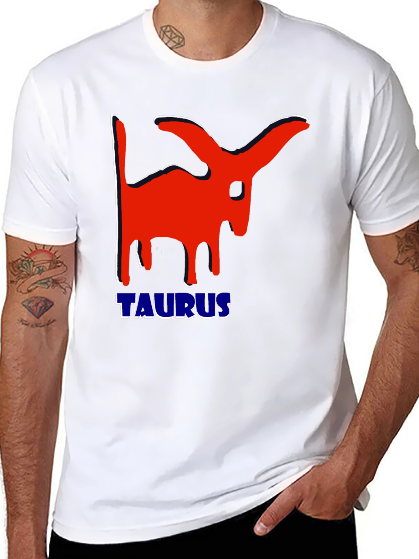 Taurus Zodiac Sign Graphic T-Shirt - Black