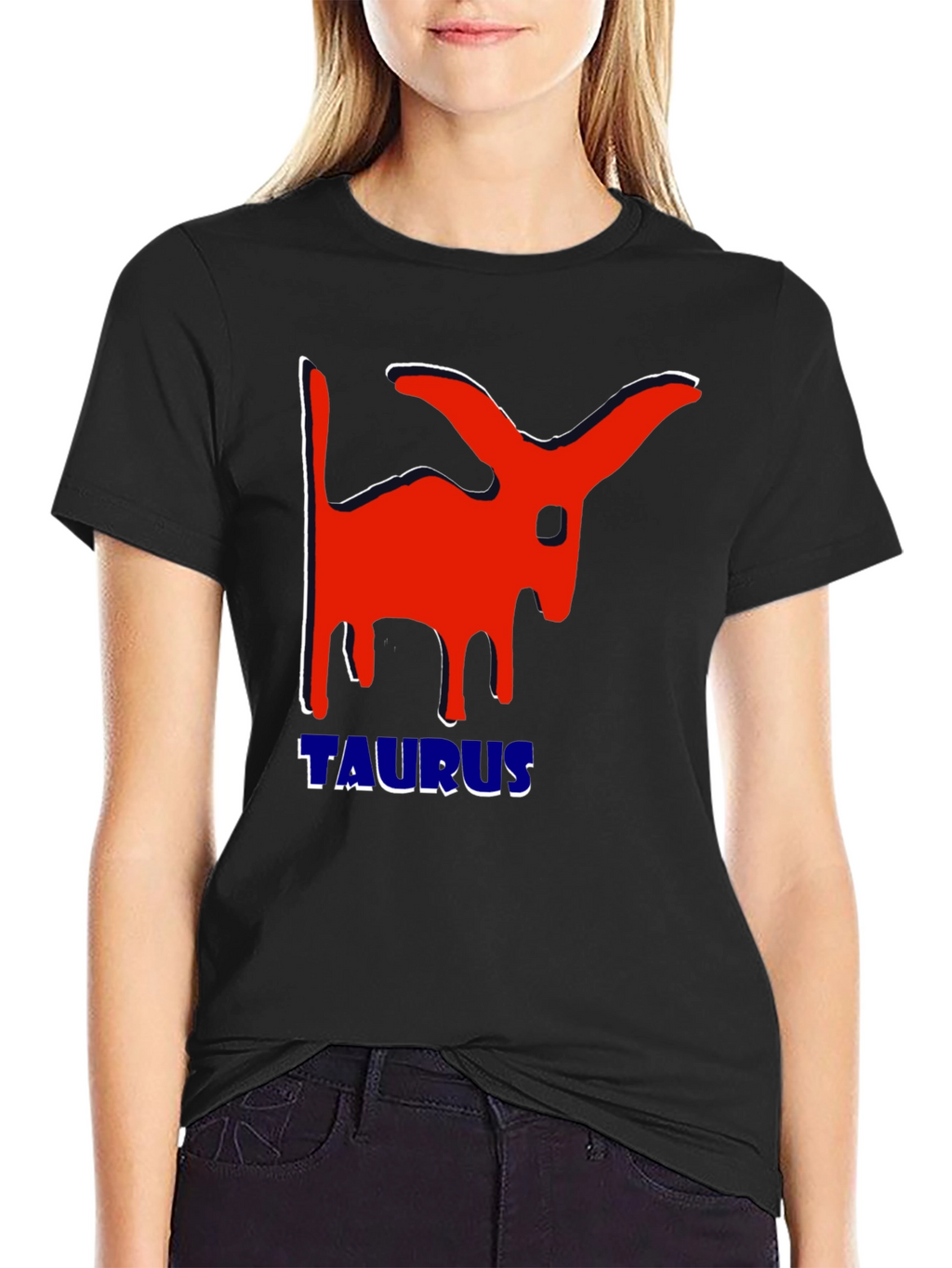 Taurus Zodiac Sign Graphic T-Shirt - Black