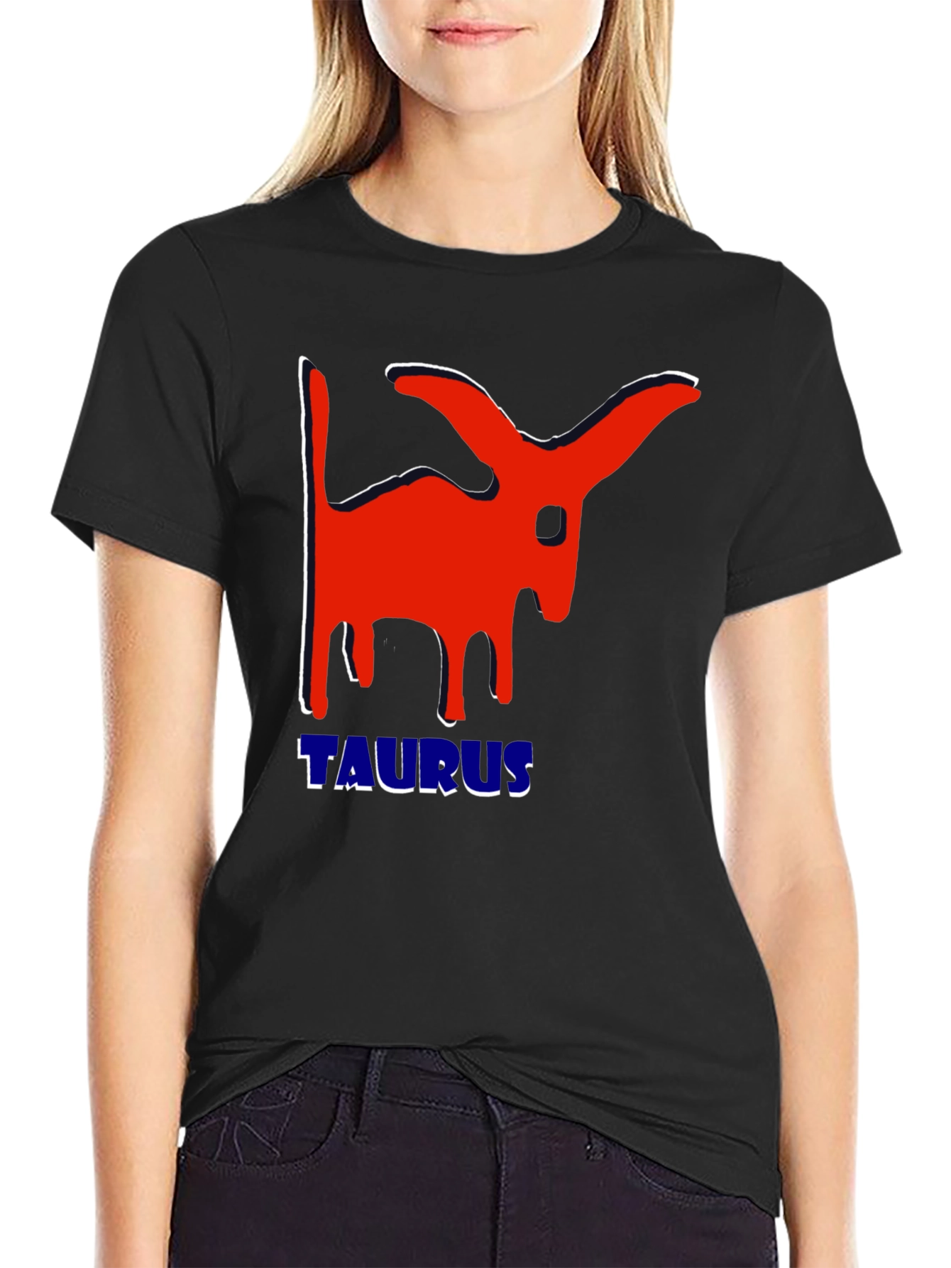 Taurus Zodiac Sign Graphic T-Shirt - Black