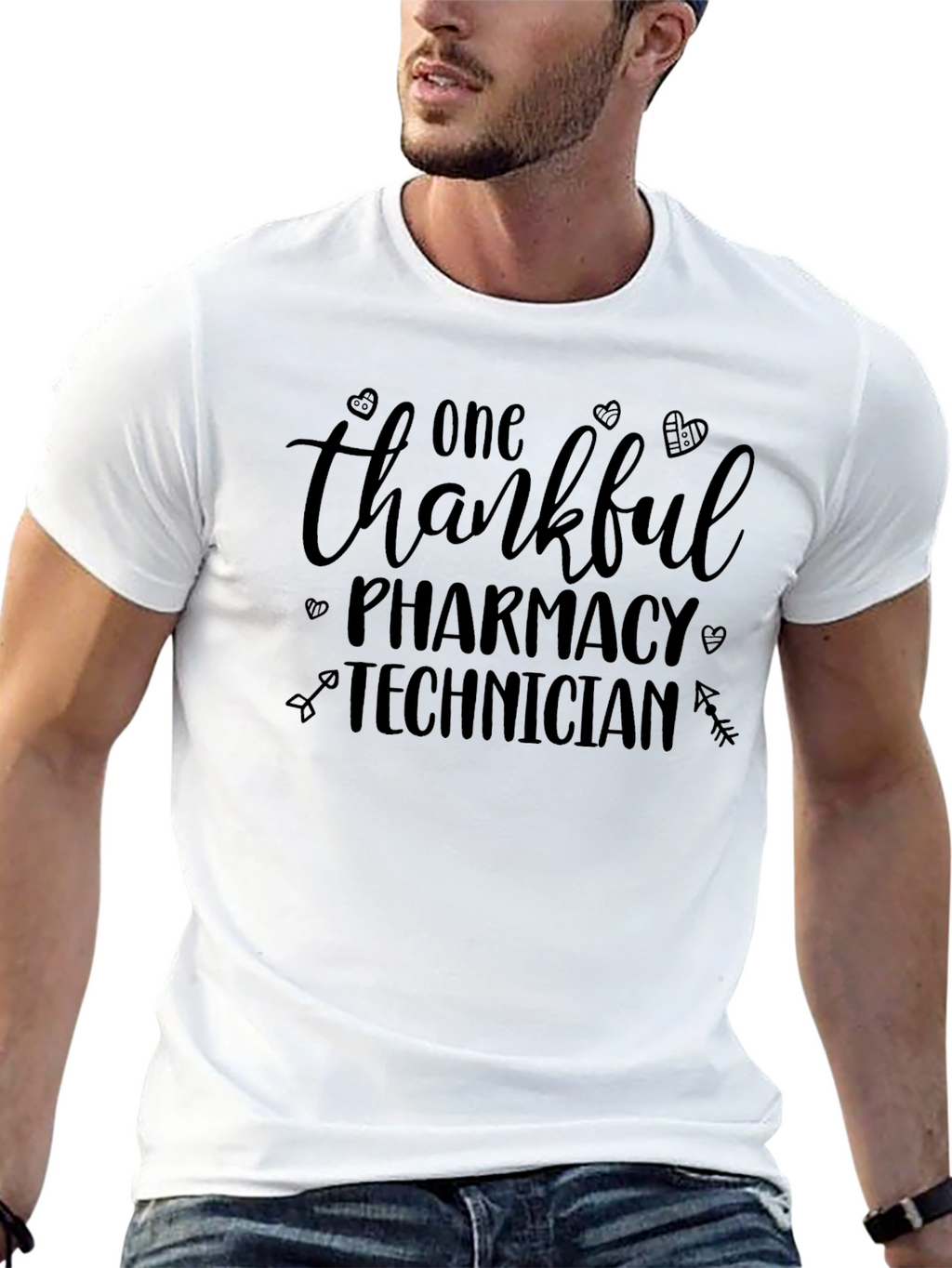 Thankful Pharmacy Technician Black T-Shirt
