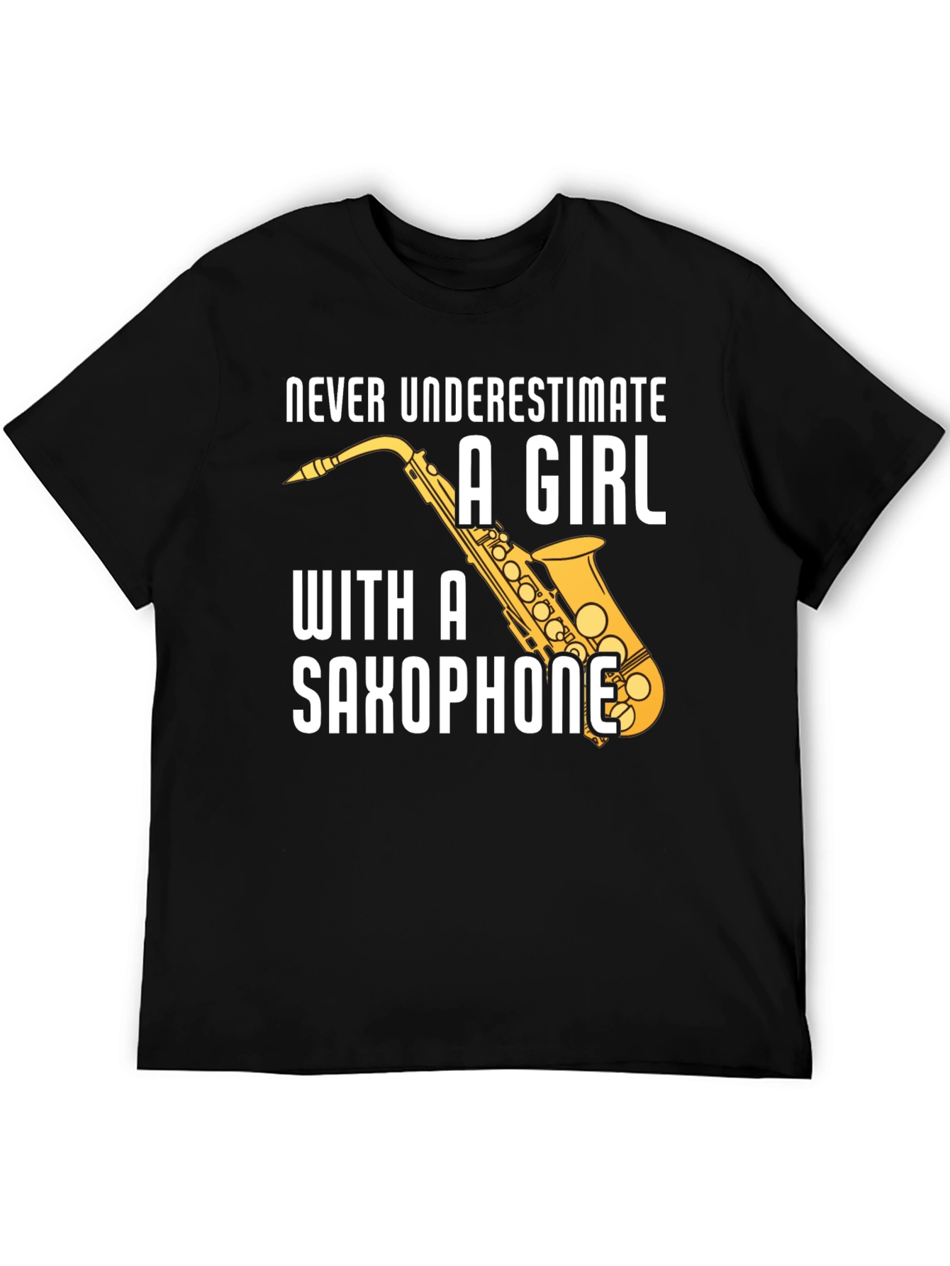 Saxophone Girl Graphic Tee - Music Lover T-Shirt