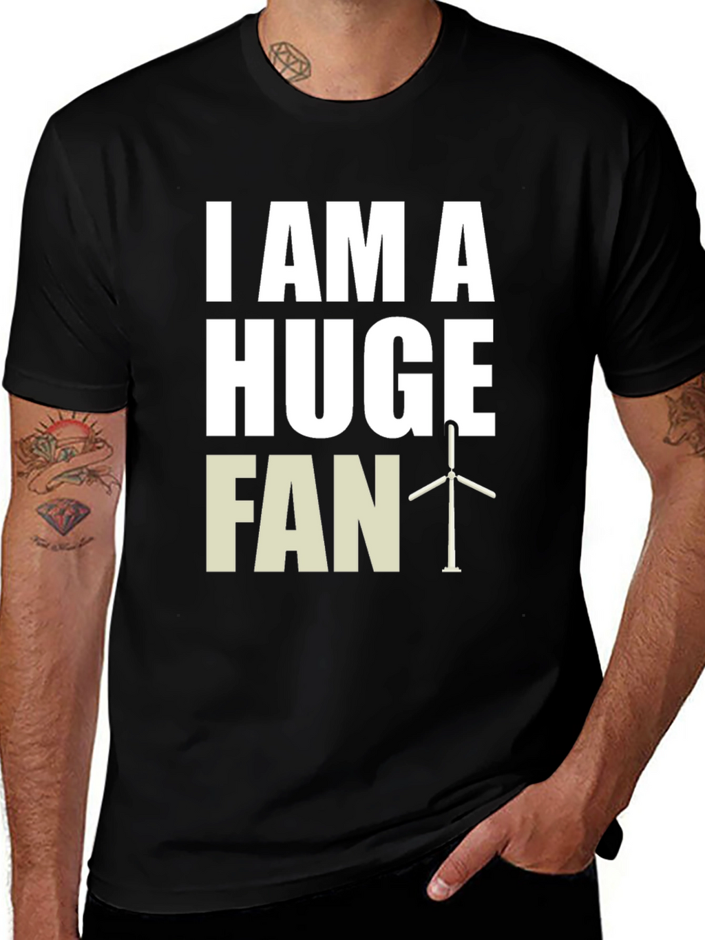 I Am A Huge Fan Wind Turbine Graphic Tee