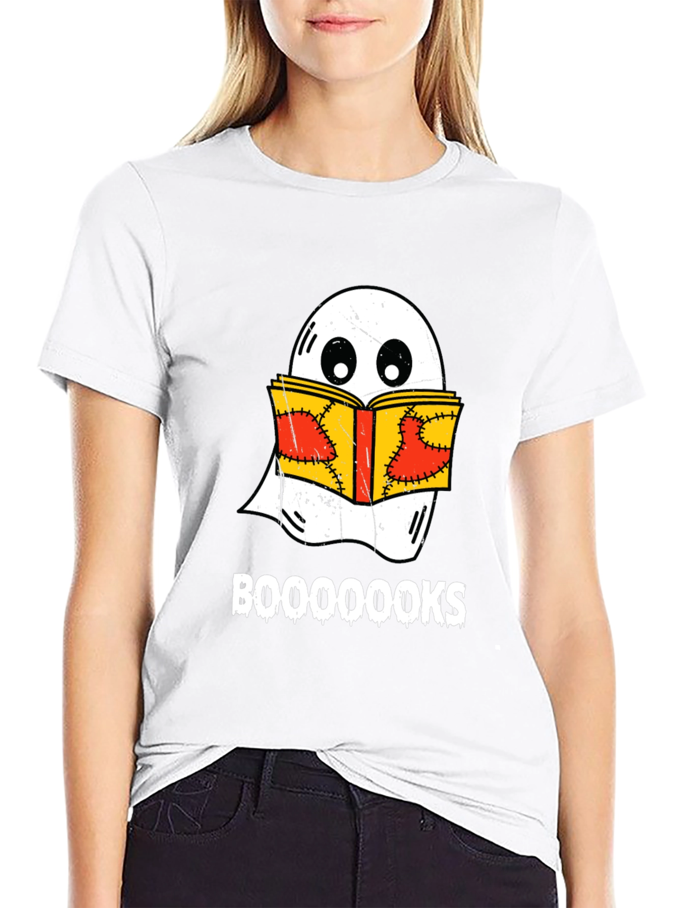 Booooks Ghost Reading T-Shirt - Halloween Apparel