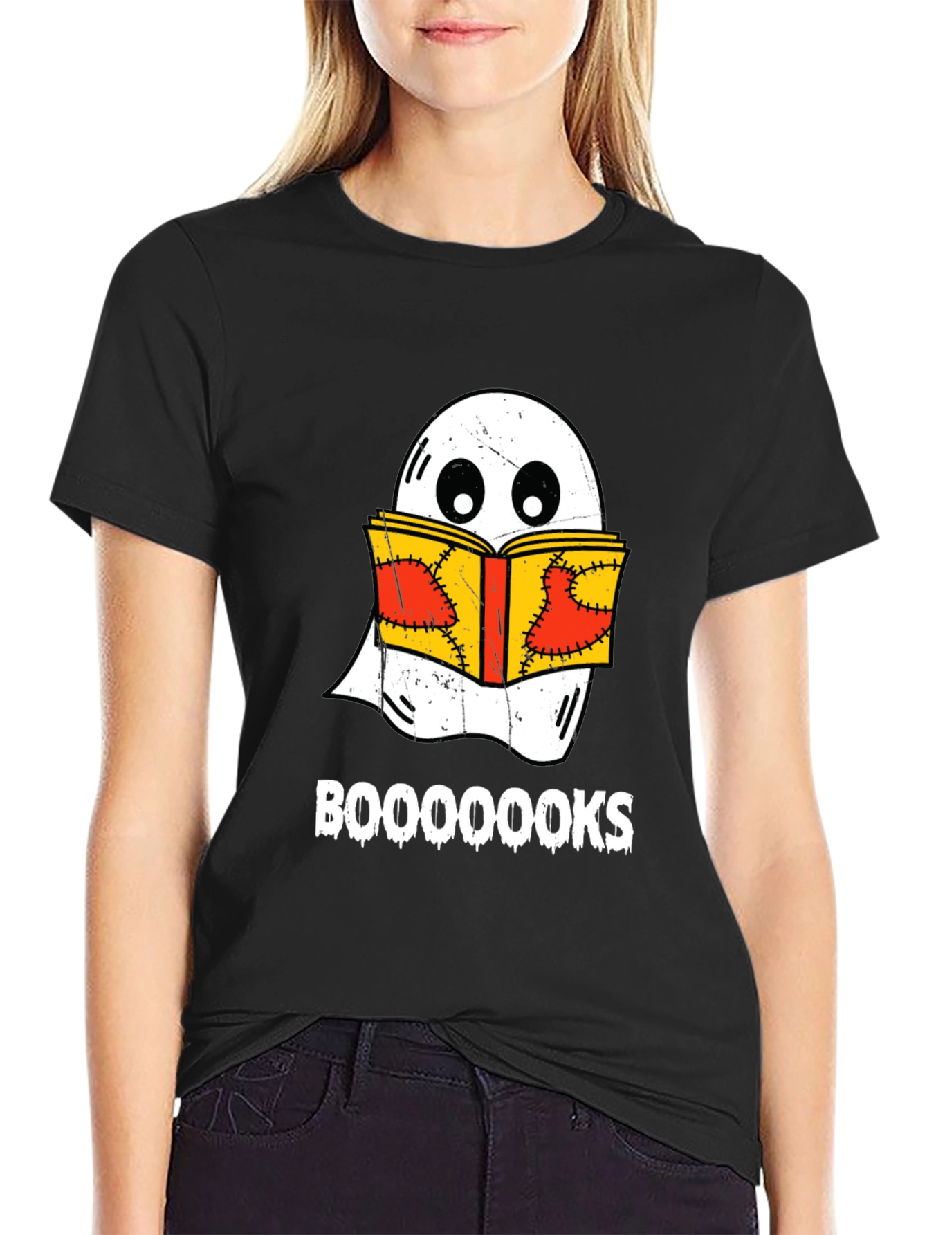 Booooks Ghost Reading T-Shirt - Halloween Apparel