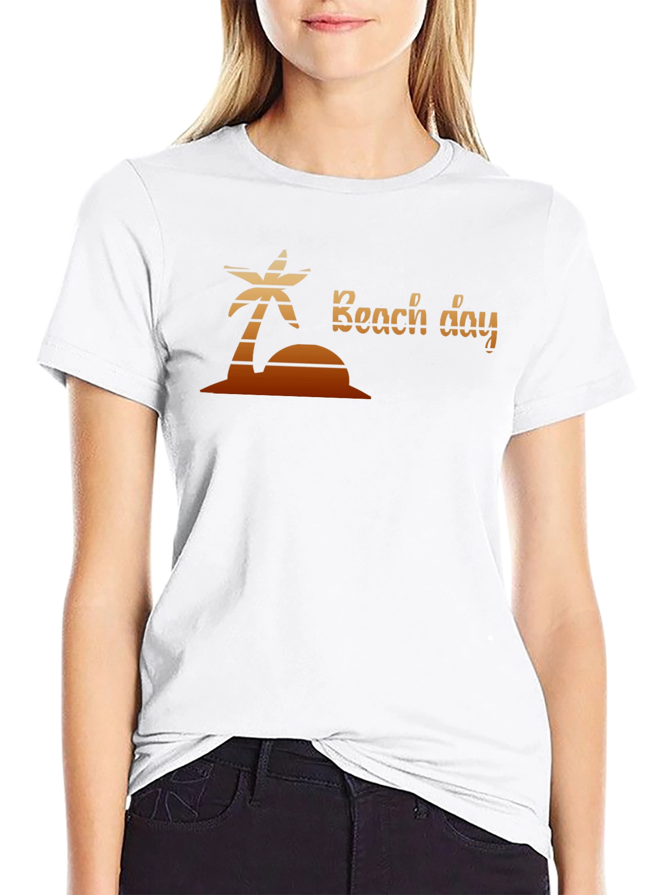 Black Beach Day T-Shirt: Palm Tree Graphic Tee