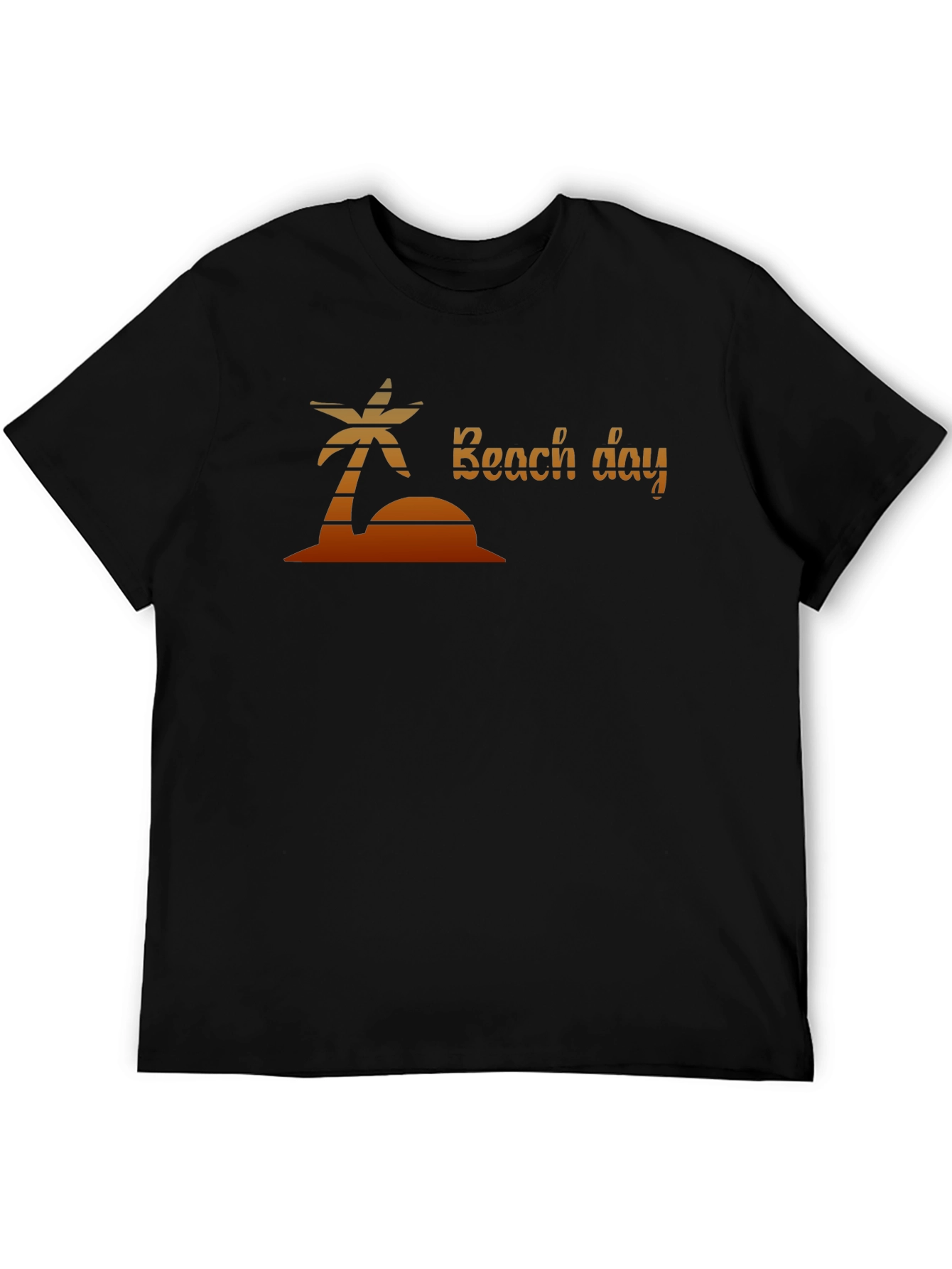 Black Beach Day T-Shirt: Palm Tree Graphic Tee