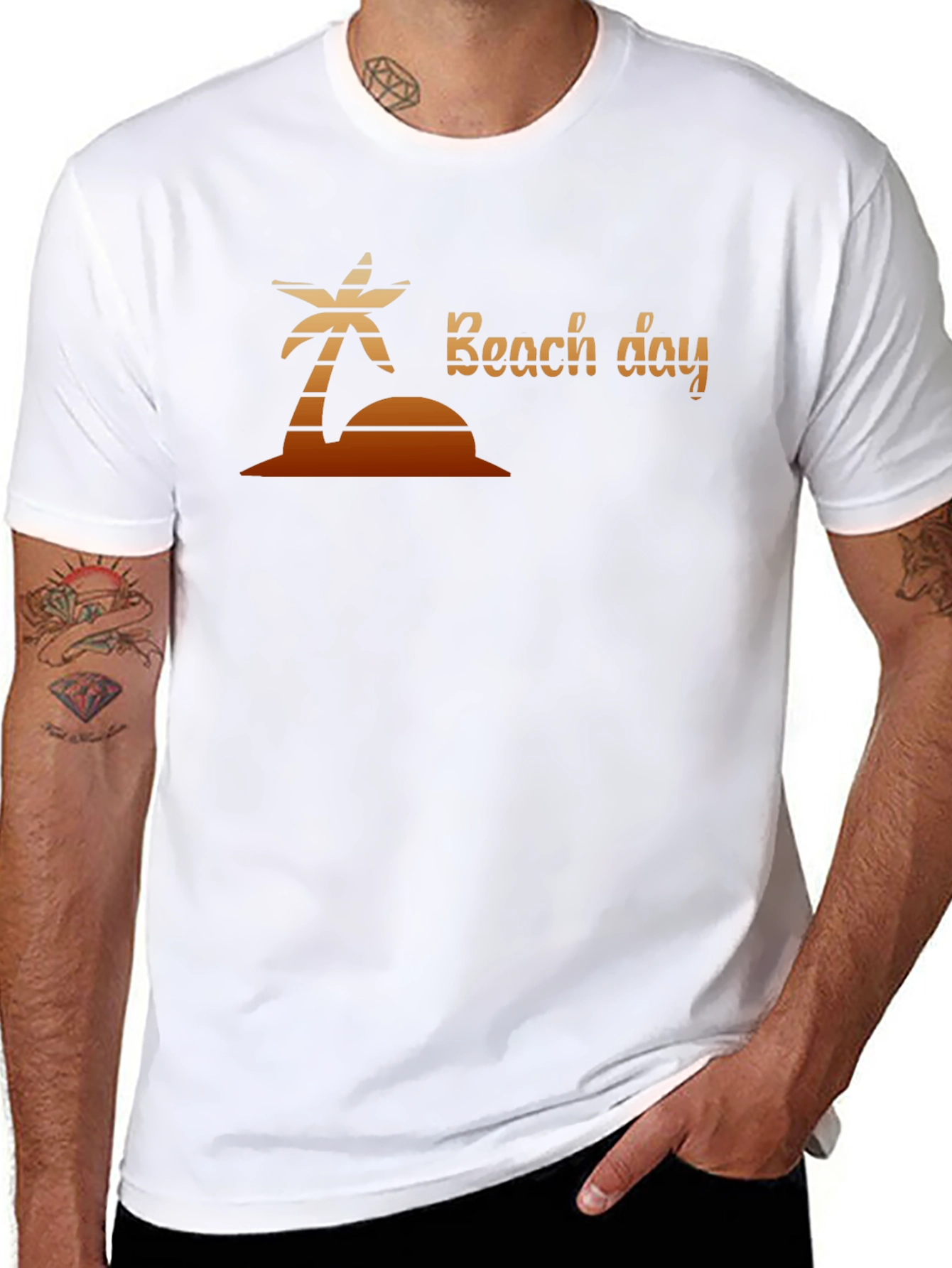 Black Beach Day T-Shirt: Palm Tree Graphic Tee