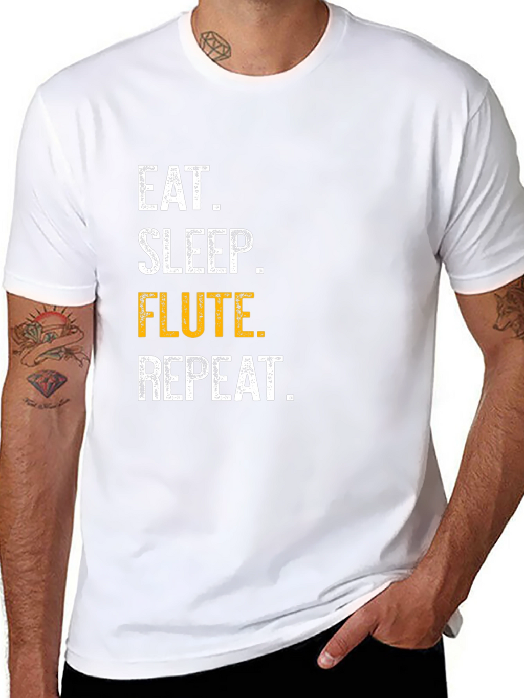 Eat Sleep Flute Repeat Black T-Shirt