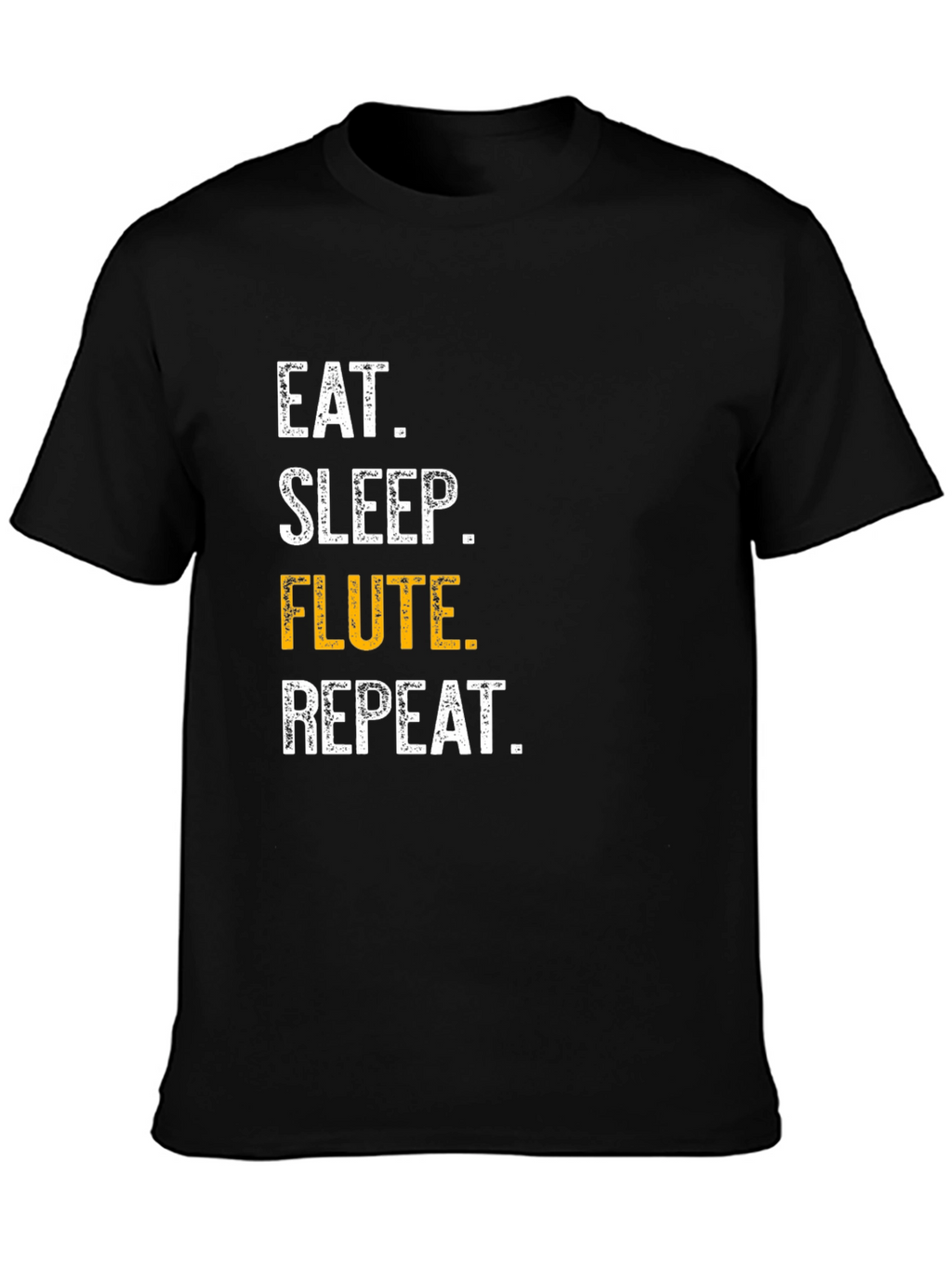 Eat Sleep Flute Repeat Black T-Shirt
