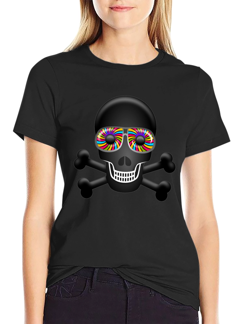 Skull & Crossbones T-Shirt: Psychedelic Sunglasses
