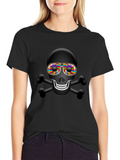 Skull & Crossbones T-Shirt: Psychedelic Sunglasses