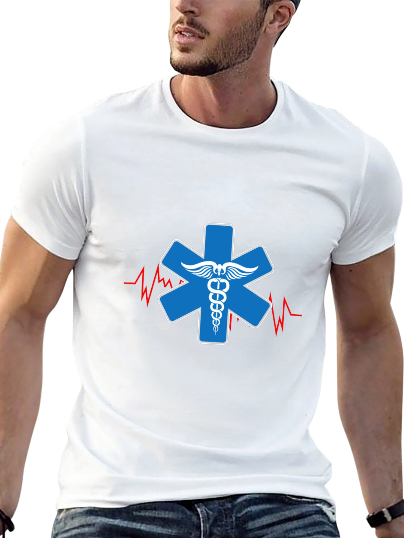 EMT Star of Life T-Shirt - Black Cotton