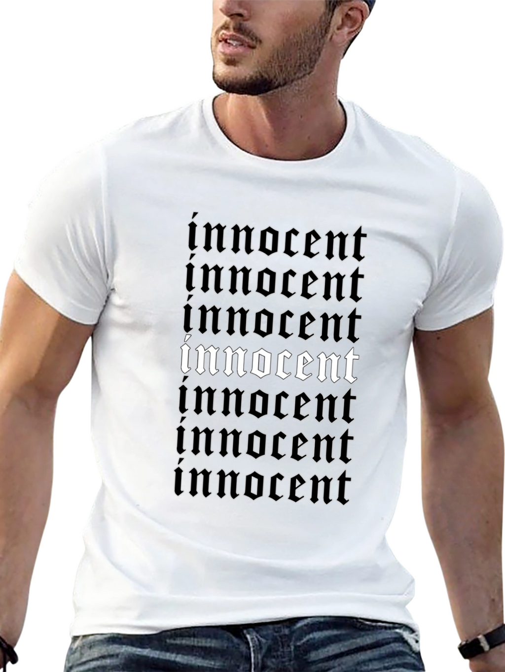 Innocent Graphic Tee - Black Stylish Print T-Shirt