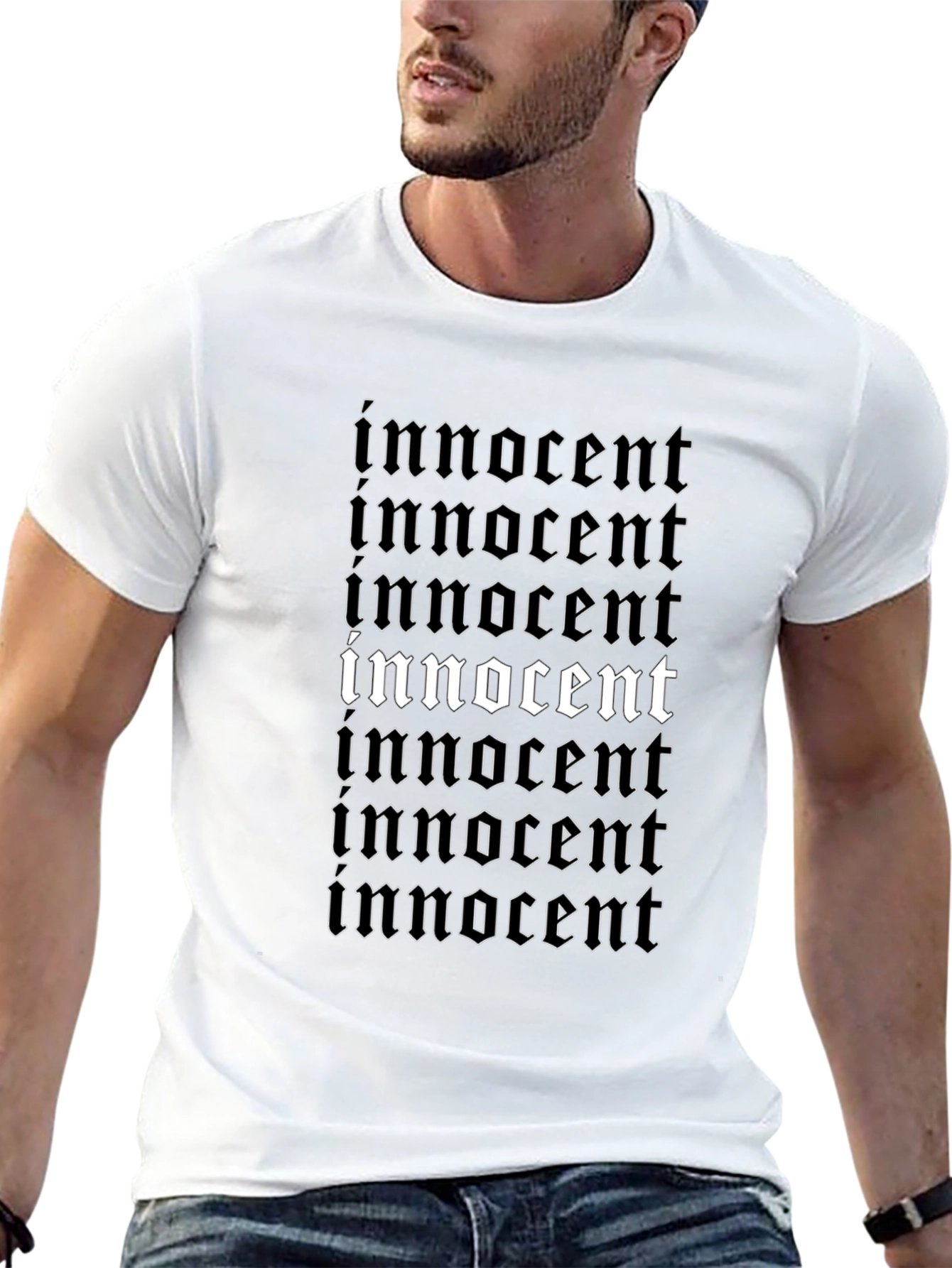 Innocent Graphic Tee - Black Stylish Print T-Shirt