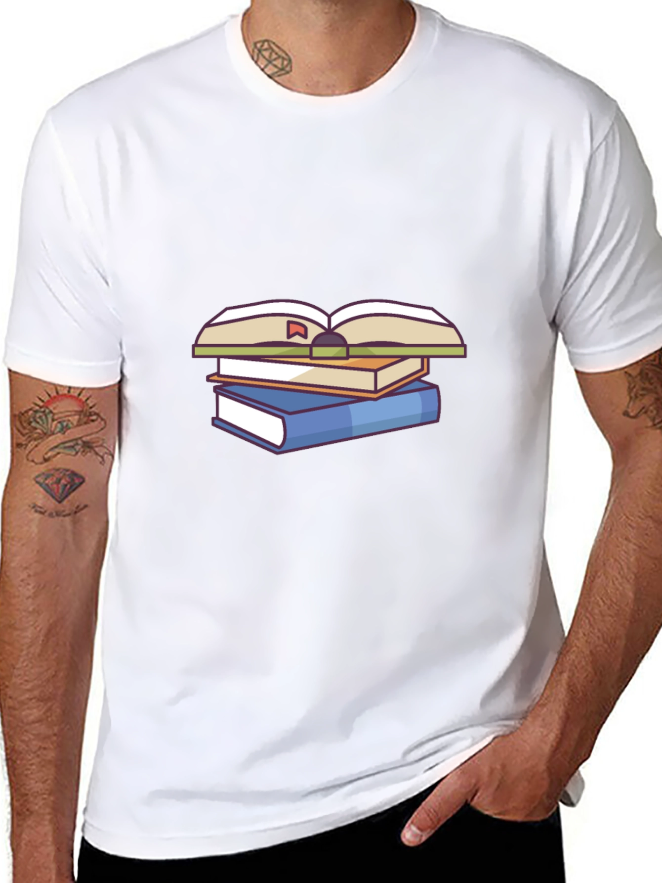Book Stack Graphic Tee - Study in Style