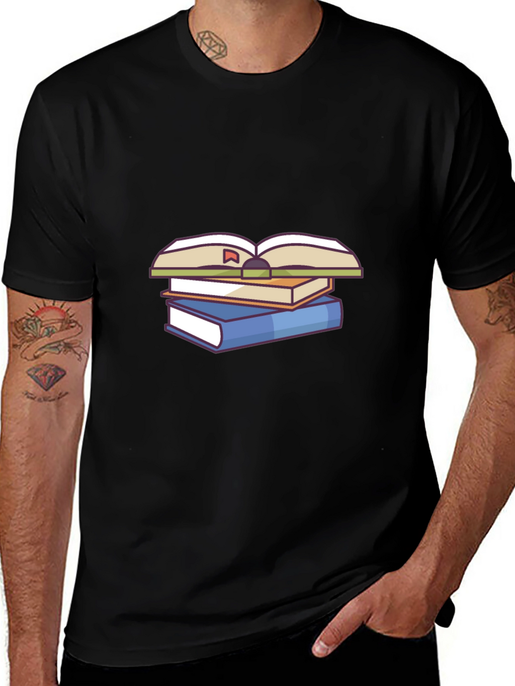 Book Stack Graphic Tee - Study in Style
