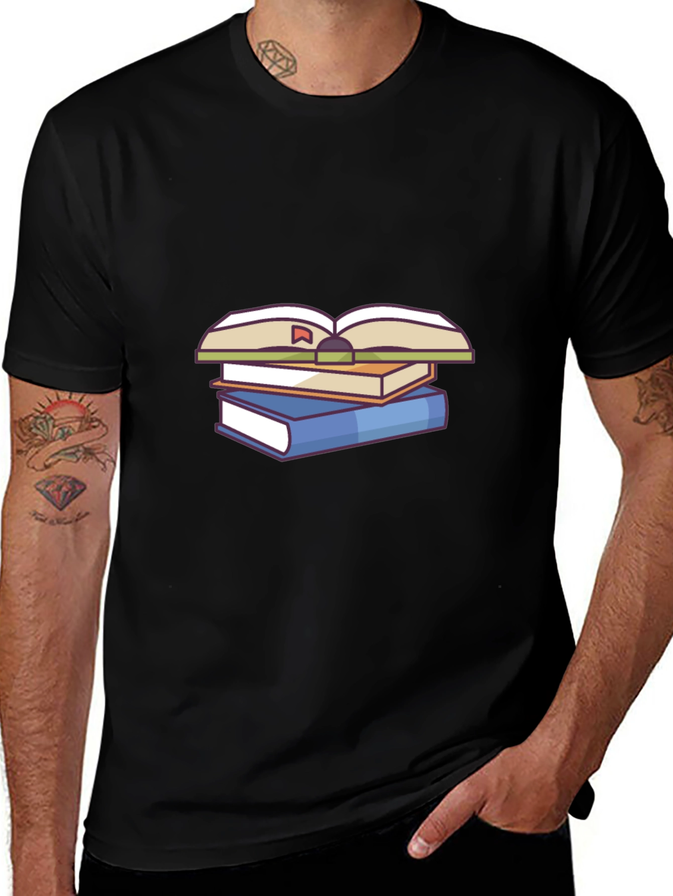 Book Stack Graphic Tee - Study in Style