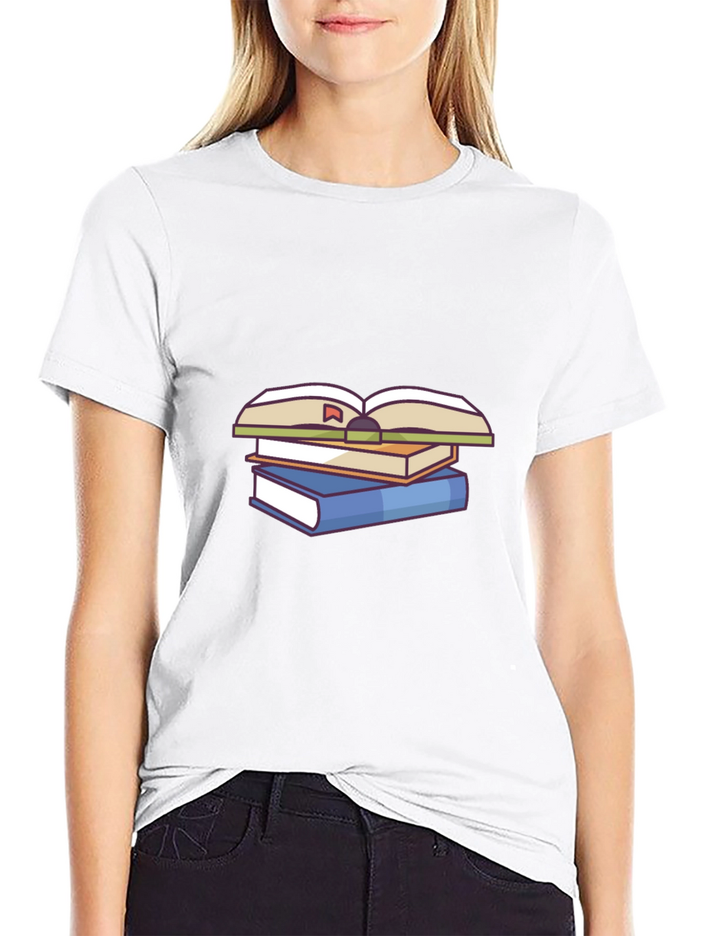 Book Stack Graphic Tee - Study in Style