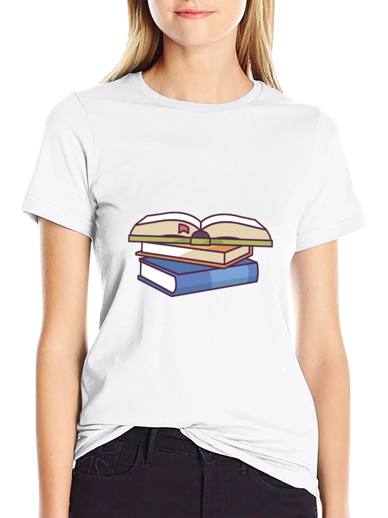Book Stack Graphic Tee - Study in Style