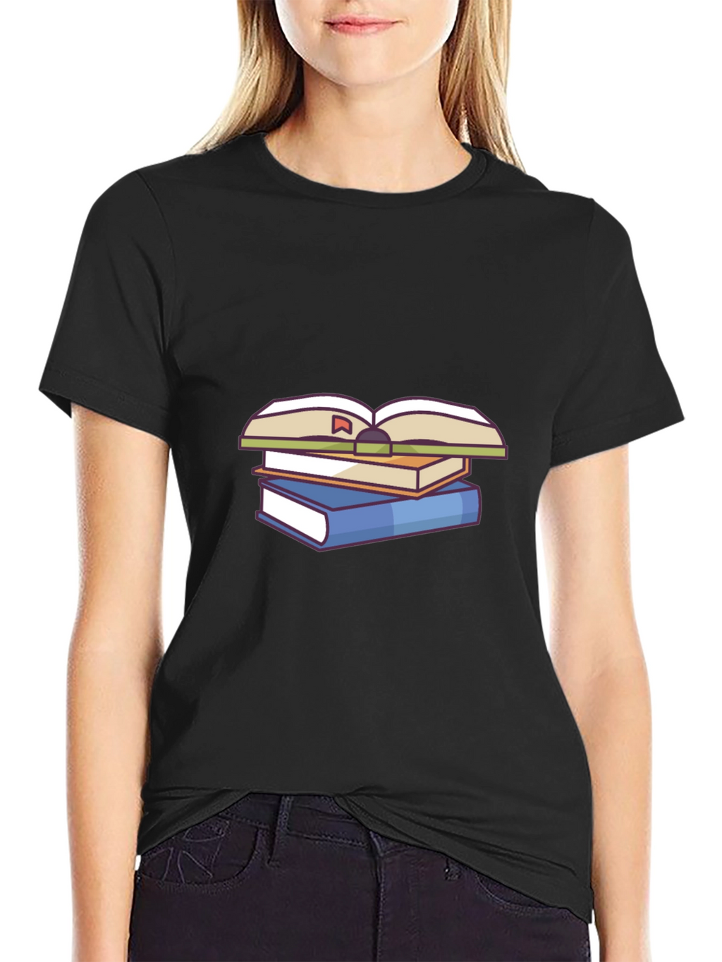 Book Stack Graphic Tee - Study in Style