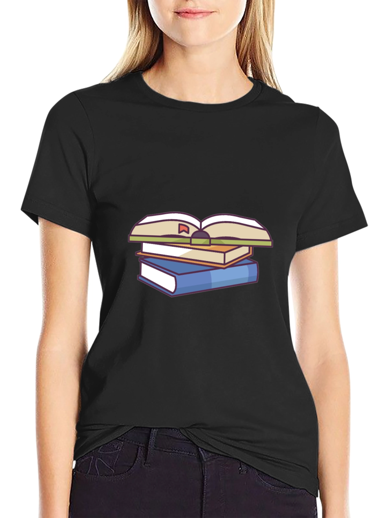 Book Stack Graphic Tee - Study in Style
