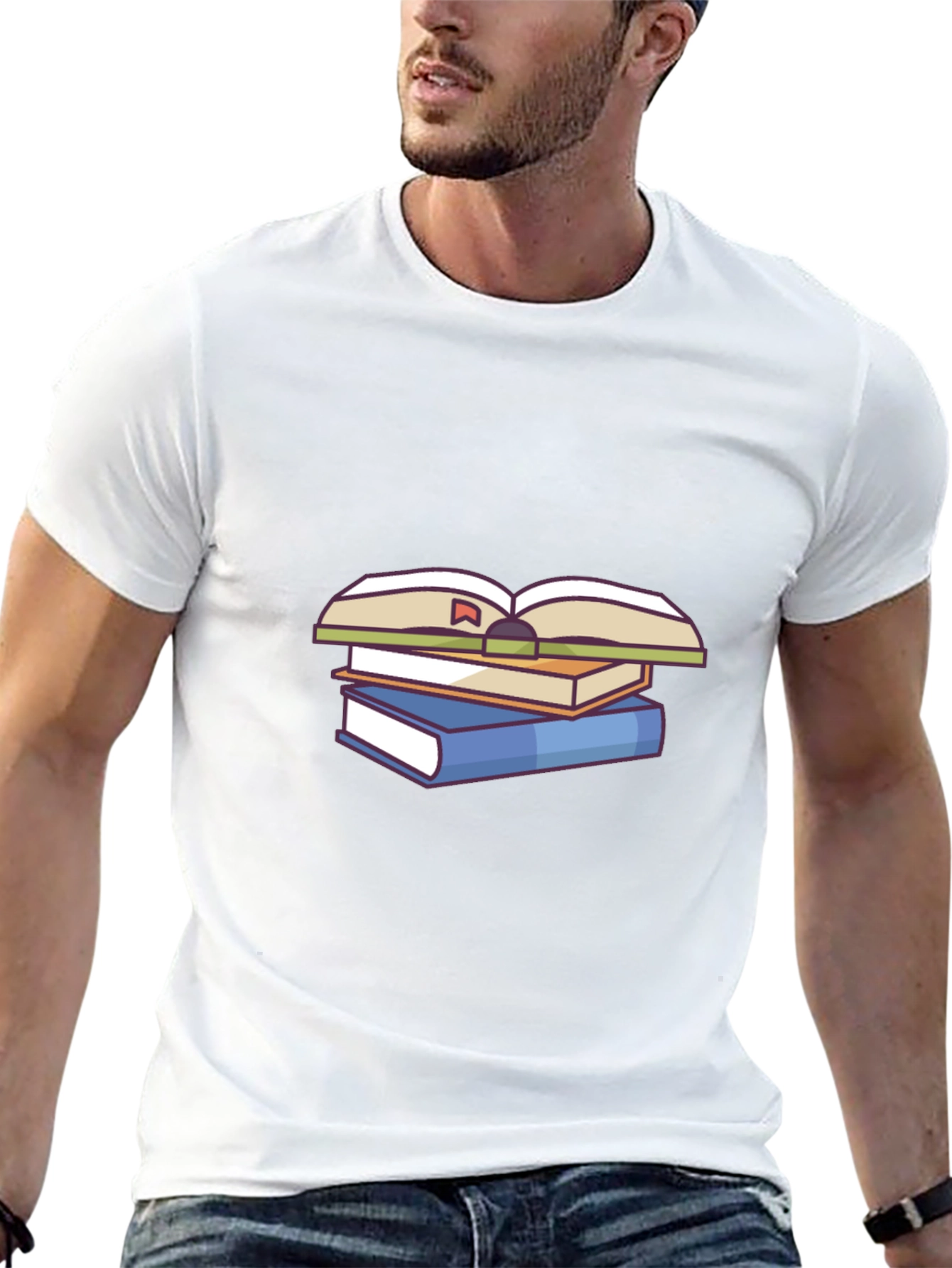 Book Stack Graphic Tee - Study in Style
