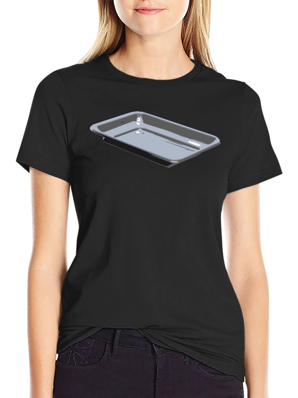 Mens Black T-Shirt with Tray Design