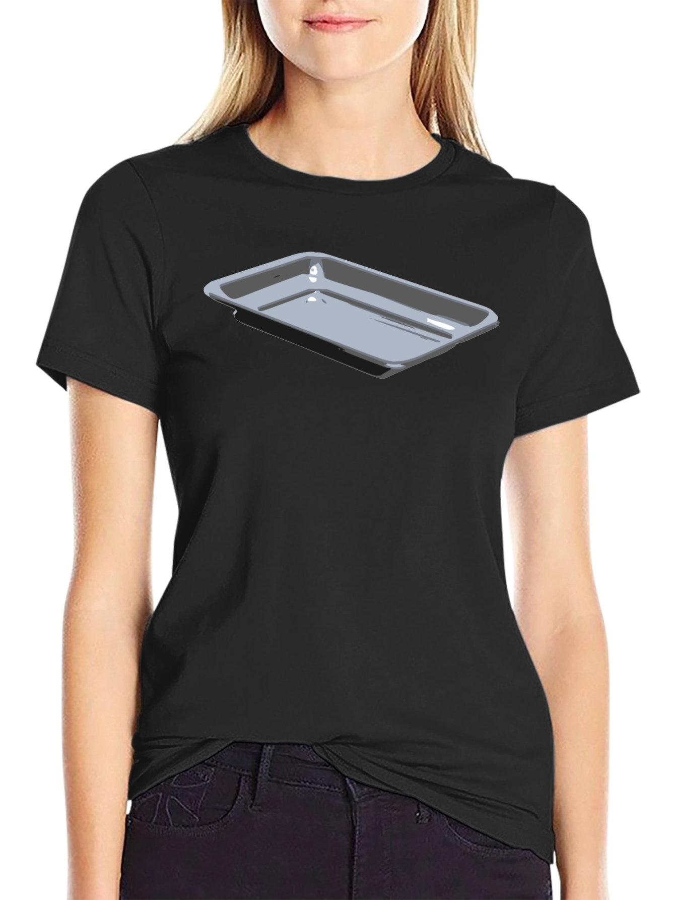 Mens Black T-Shirt with Tray Design